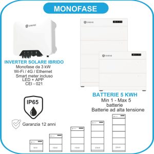 KIT MONOFASE DA 3kW + ACCUMULO DA 5/10kWh SINENG