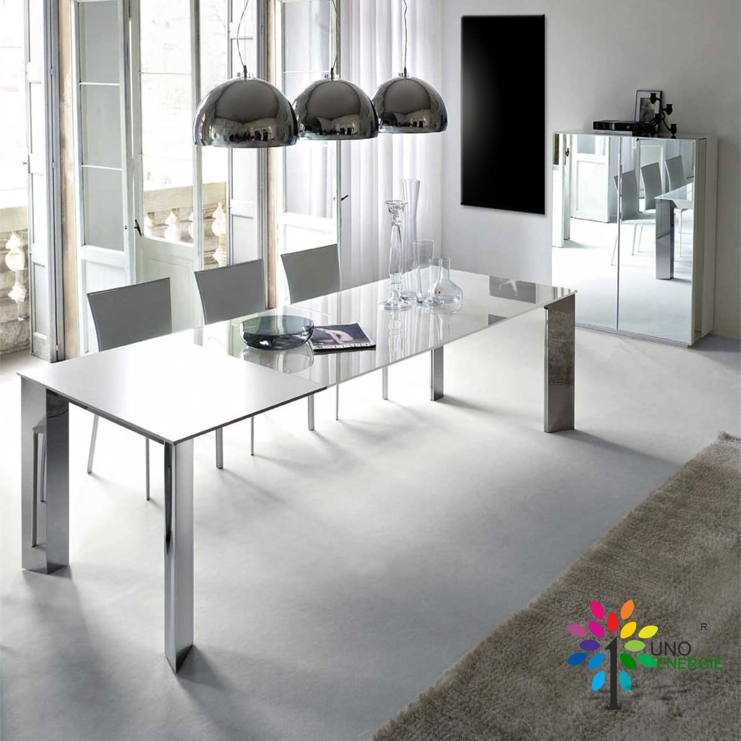 400WATT PANNELLO INFRAROSSI RADIANTE VETRO NERO 60X60 ONDA LUNGA