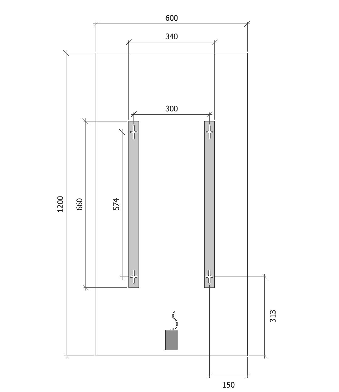 800W PANNELLO INFRAROSSI RADIANTE VETRO BIANCO 60X120