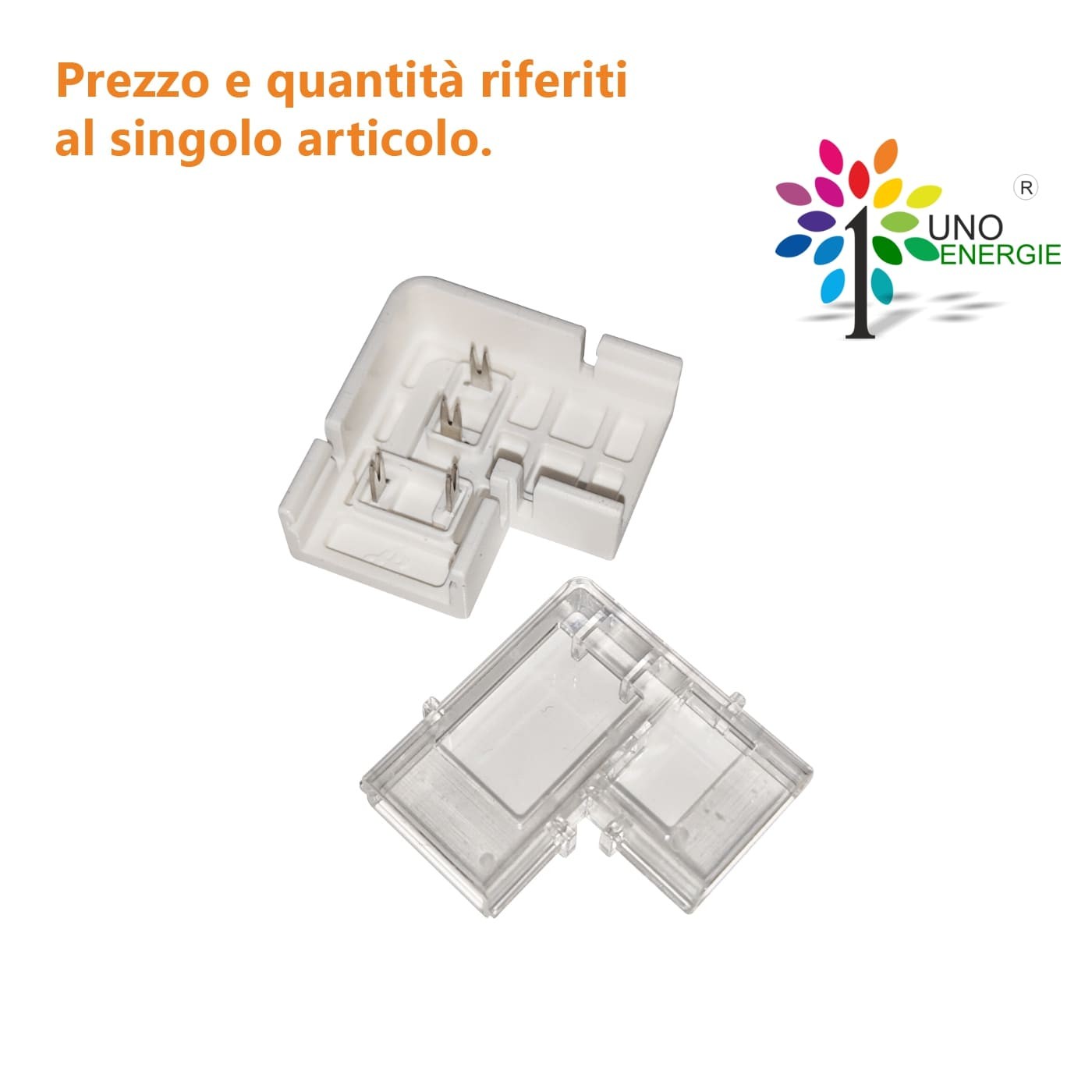 CONNETTORE ANGOLARE 90° PER STRISCE LED 220V