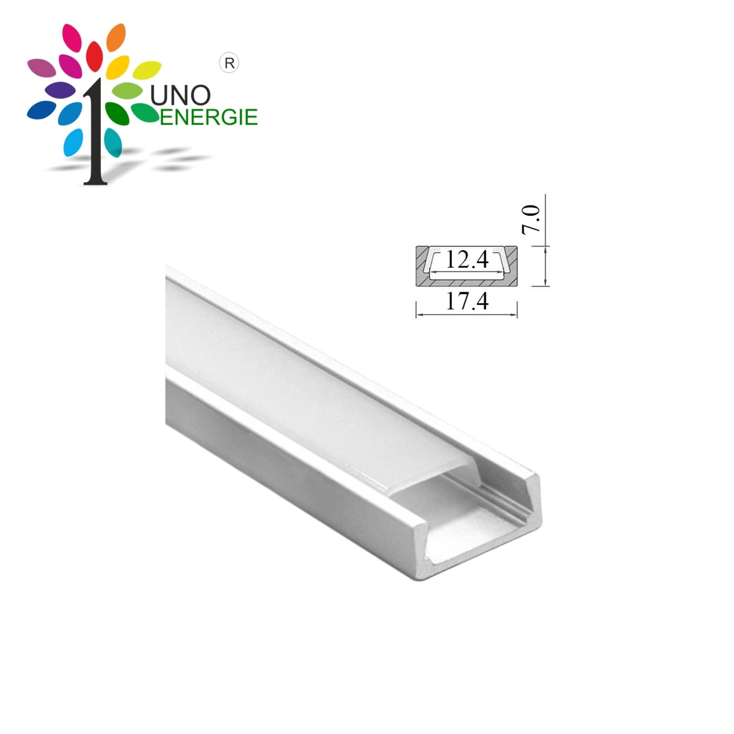 PROFILO ALLUMINIO PIATTO CON COPERTURA OPACA 2m