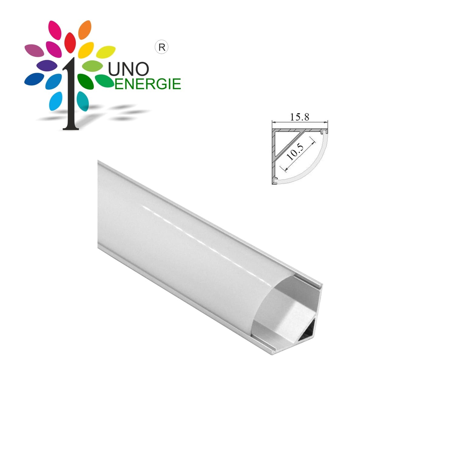 PROFILO ALLUMINIO ANGOLARE CON COPERTURA OPACA 2m