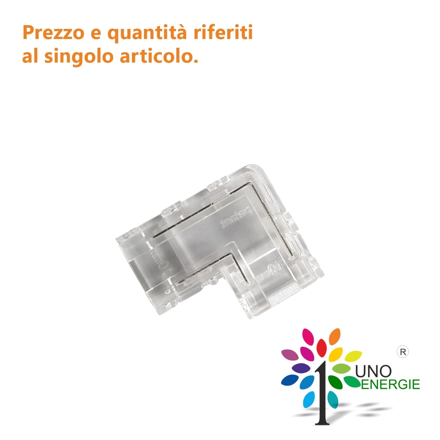 CONNETTORE ANGOLARE 90° 2 PIN PER STRISCE 12-24V