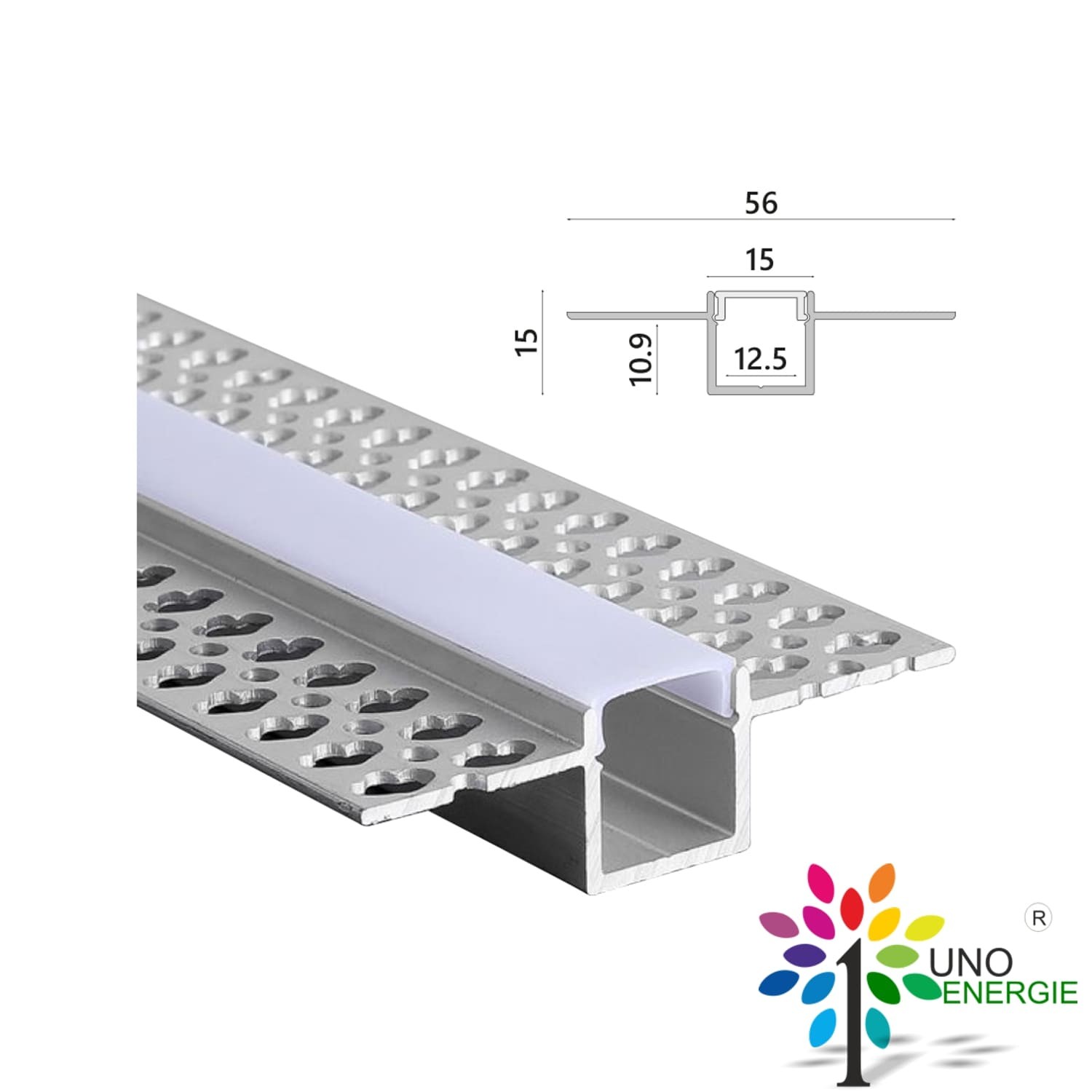 PROFILO ALLUMINIO CARTONGESSO CON COPERTURA OPACA 2m