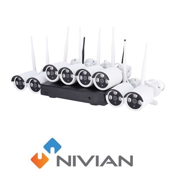 KIT CCTV WIFI NIVIAN 8CH 8 TELECAMERE IP