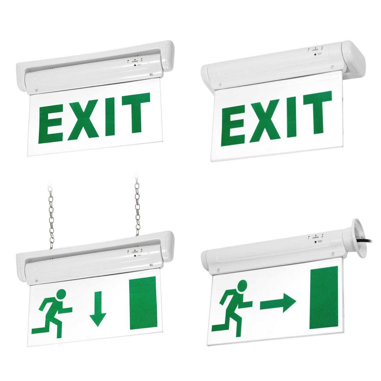Lampada di Emergenza a Bandiera S.A., Autotest, 4 installazioni in 1 Bianco Freddo 6.000K
