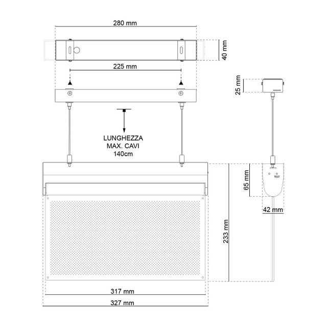 Lampada Emergenza a Sospensione 3h S.E S.A Cinema Mode - Bianca o Nera  Bianco Freddo 6.000K