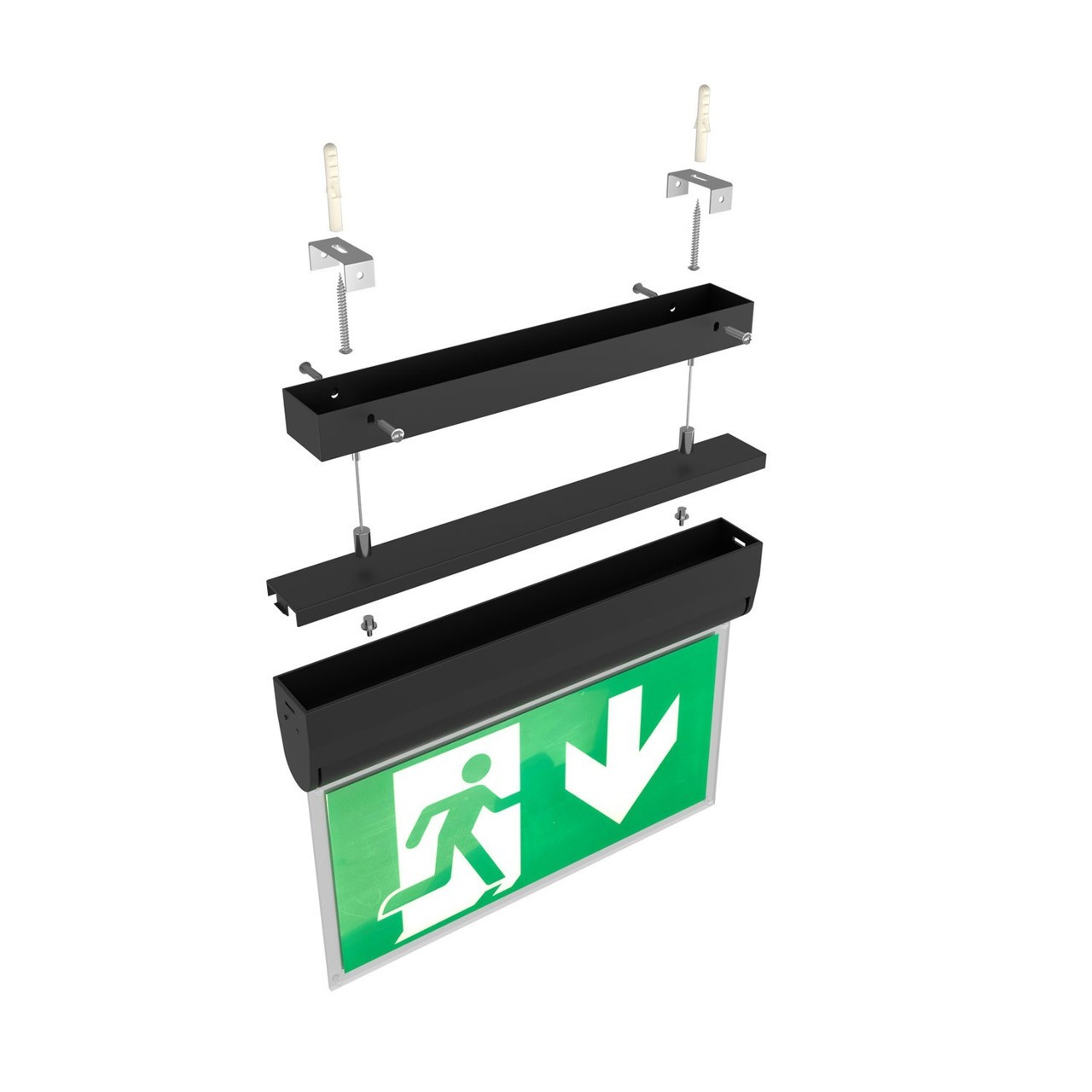 Lampada Emergenza a Sospensione 3h S.E S.A Cinema Mode - Bianca o Nera  Bianco Freddo 6.000K