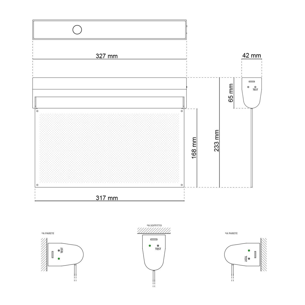 Lampada Emergenza a Bandiera, 3h, S.E S.A Cinema Mode - Bianca o Nera Bianco Freddo 6.000K