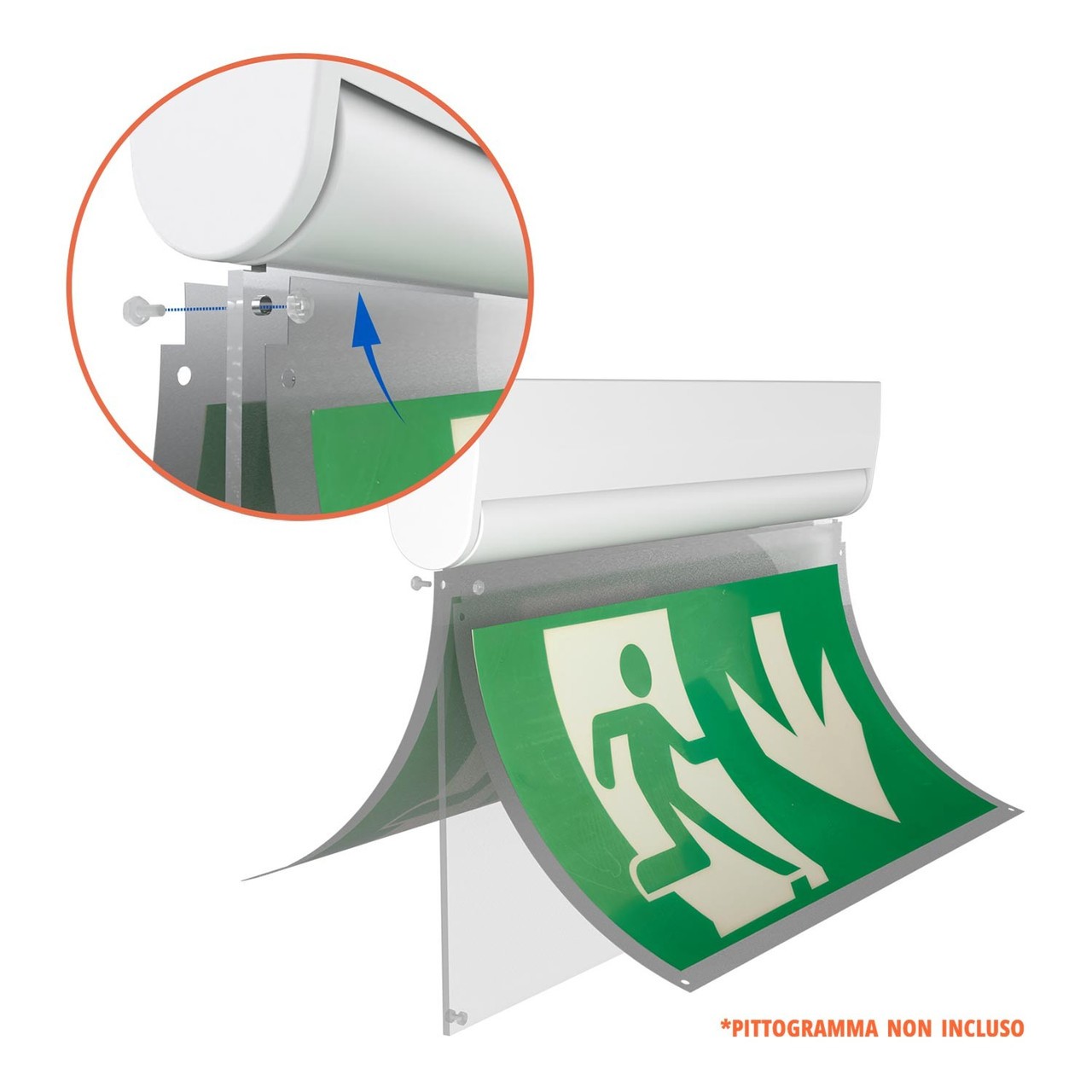 Lampada Emergenza a Bandiera, 3h, S.E S.A Cinema Mode - Bianca o Nera Bianco Freddo 6.000K