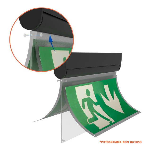 Lampada Emergenza a Bandiera, 3h, S.E S.A Cinema Mode - Bianca o Nera Bianco Freddo 6.000K