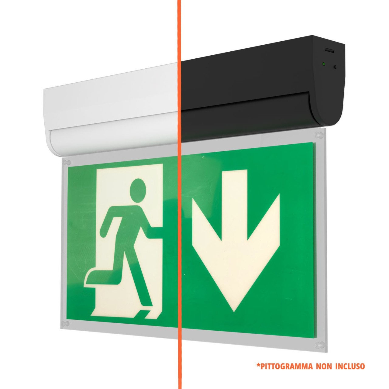 Lampada Emergenza a Bandiera, 3h, S.E S.A Cinema Mode - Bianca o Nera Bianco Freddo 6.000K