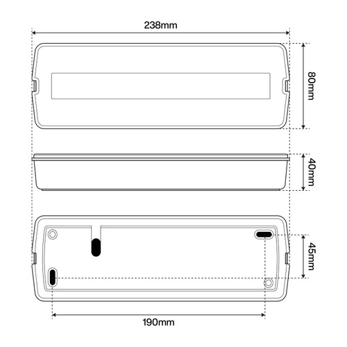 Lampada d’emergenza da incasso e parete SA ed SE con interruttore