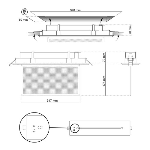 Lampada Emergenza da Incasso, 3h, S.E S.A Cinema Mode - Bianca o nera