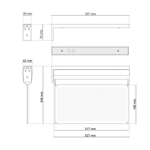 Lampada di Emergenza Bianca a Bandiera, SE/SA/CINEMA MODE - da Parete